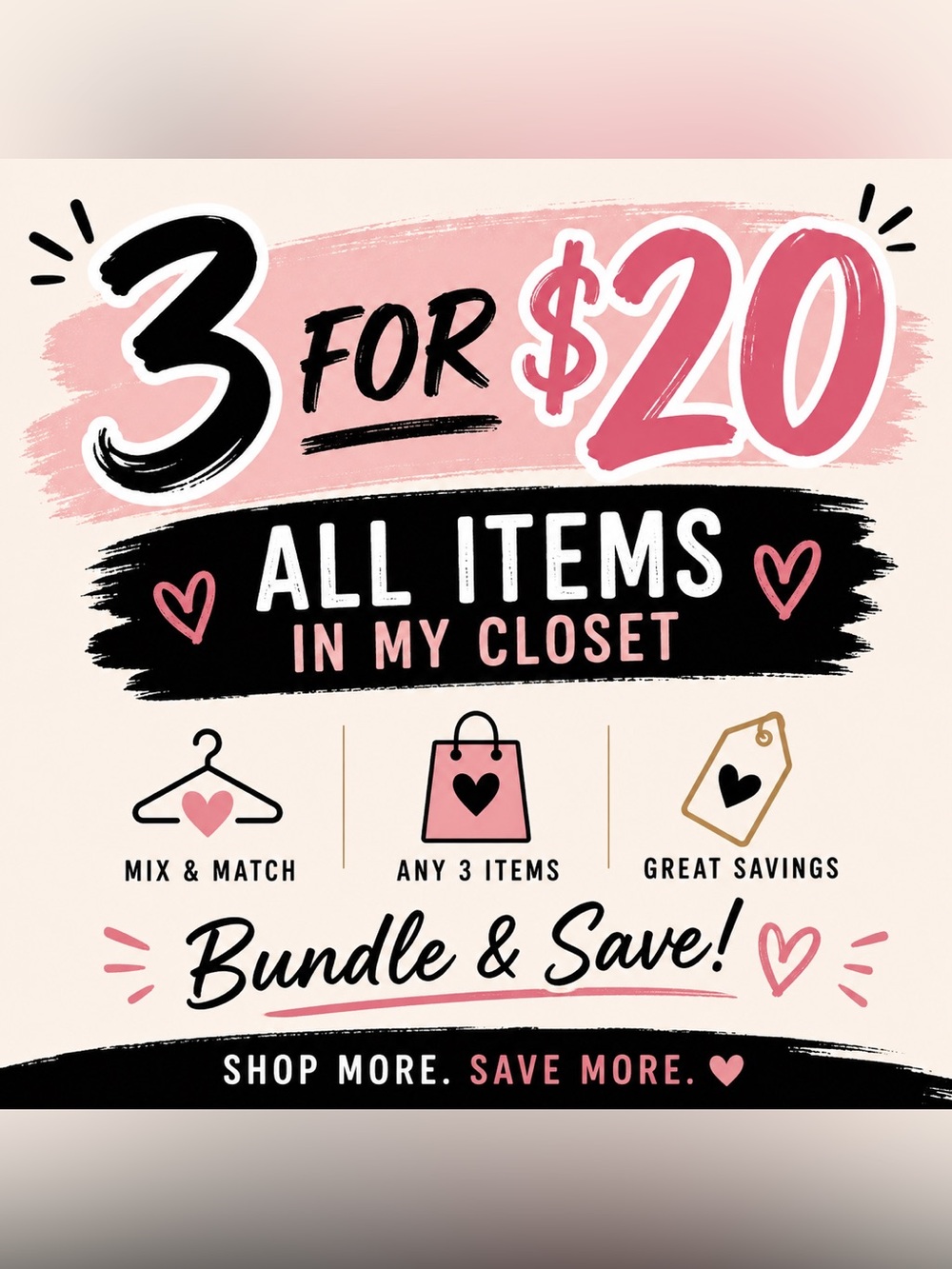 3 for $20 Bundle Deal!